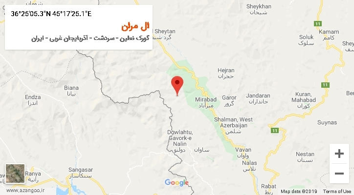 روستای ال مران بر روی نقشه