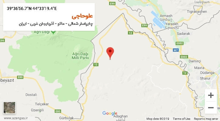 روستای علوحاجی بر روی نقشه