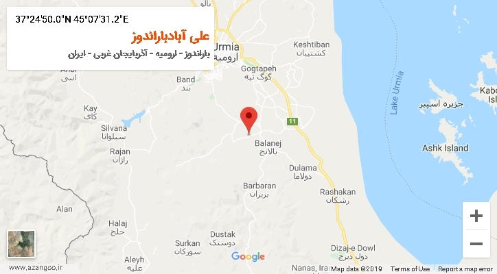 روستای علی آبادباراندوز بر روی نقشه