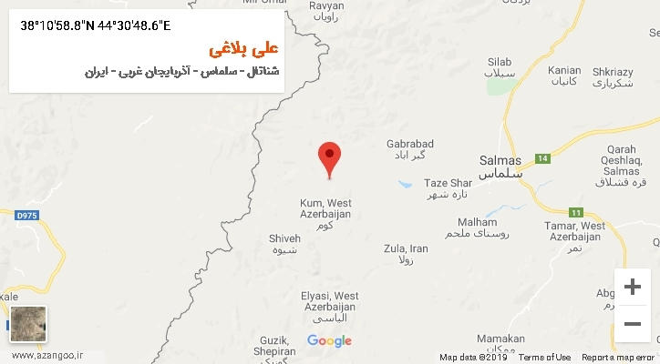 روستای علی بلاغی بر روی نقشه