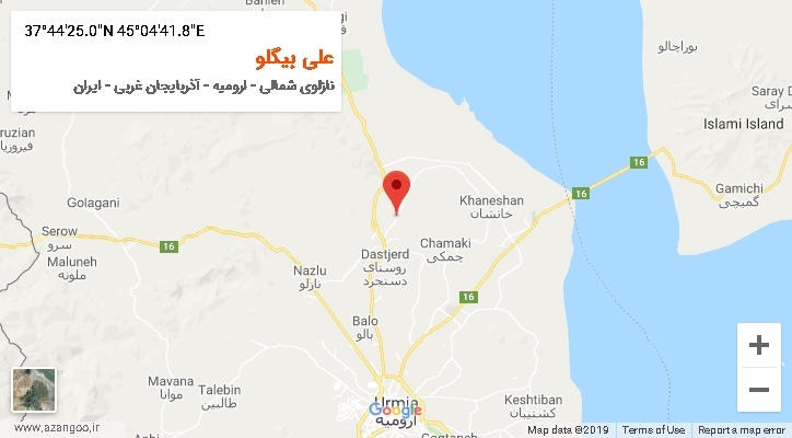 روستای علی بیگلو بر روی نقشه