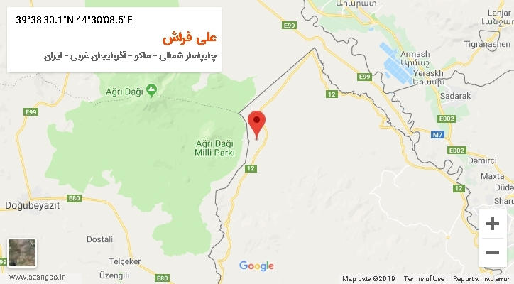روستای علی فراش بر روی نقشه