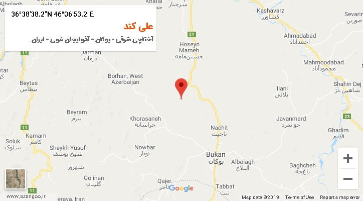 روستای علی کند بر روی نقشه