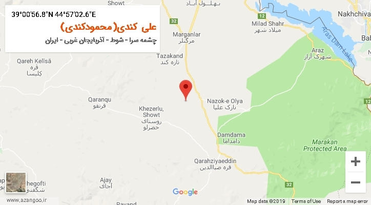 روستای علی کندی(محمودکندی) بر روی نقشه