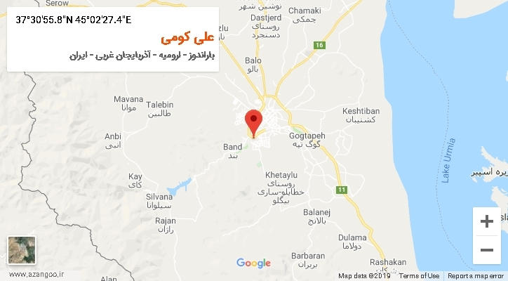روستای علی کومی بر روی نقشه