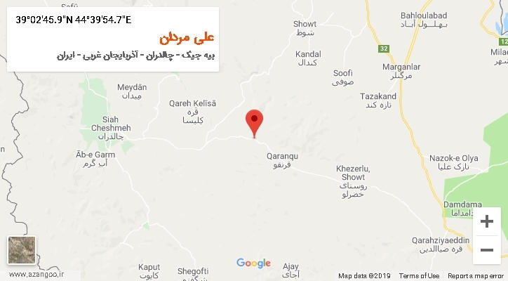 روستای علی مردان بر روی نقشه