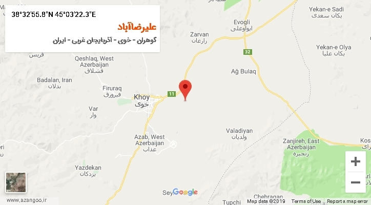 روستای علیرضاآباد بر روی نقشه