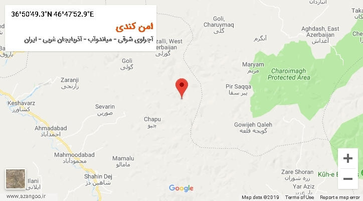 روستای امن کندی بر روی نقشه
