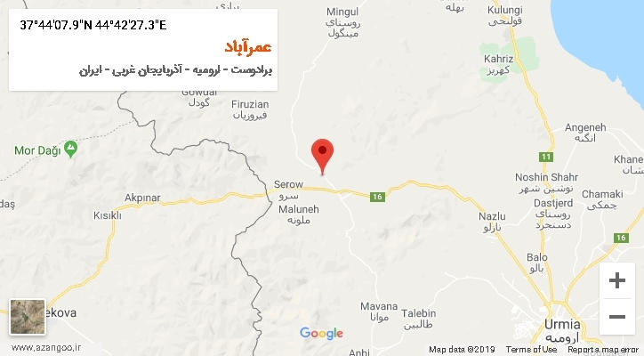 روستای عمرآباد بر روی نقشه
