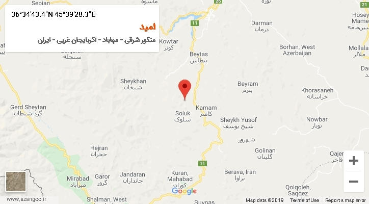 روستای امید بر روی نقشه