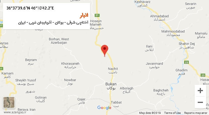 روستای انبار بر روی نقشه
