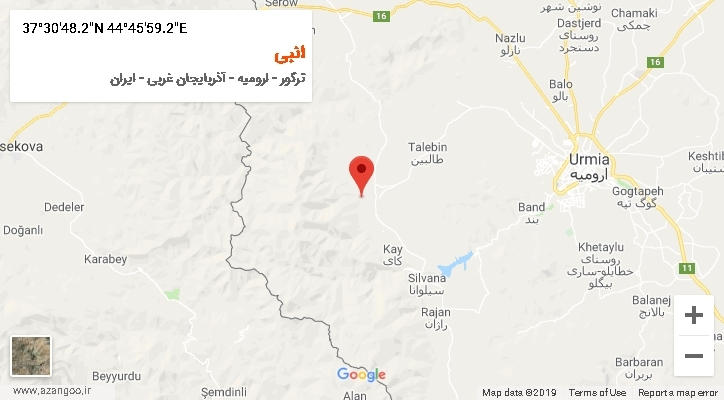 روستای انبی بر روی نقشه