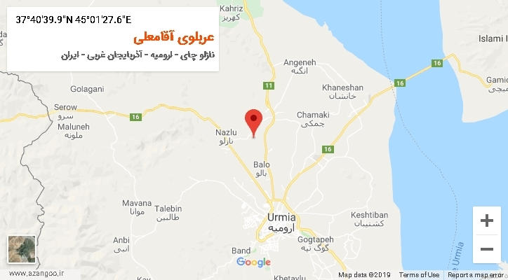 روستای عربلوی آقامعلی بر روی نقشه