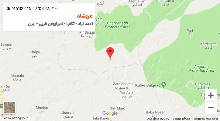 روستای عربشاه بر روی نقشه