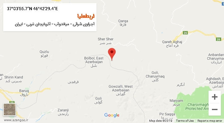 روستای اربطعلیا بر روی نقشه