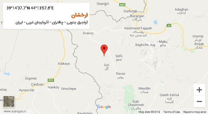 روستای ارخشان بر روی نقشه