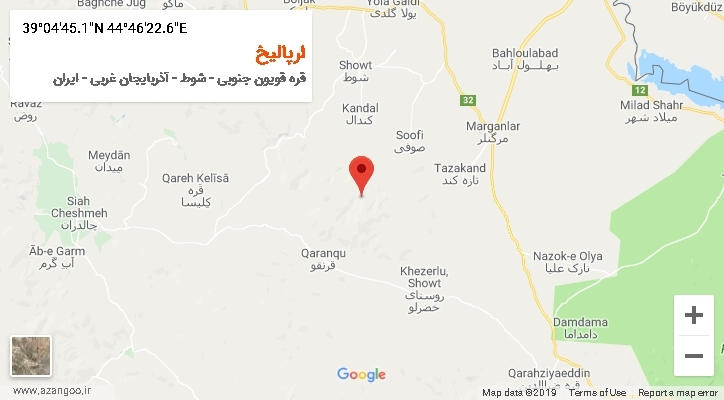 روستای ارپالیخ بر روی نقشه
