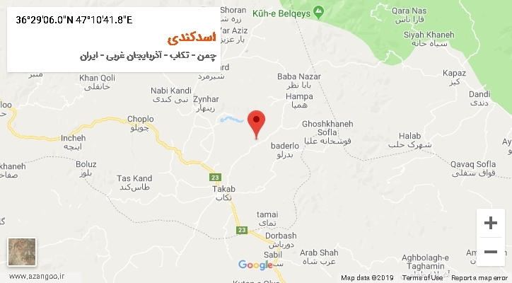 روستای اسدکندی بر روی نقشه