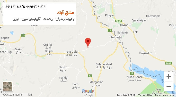 روستای عشق آباد بر روی نقشه