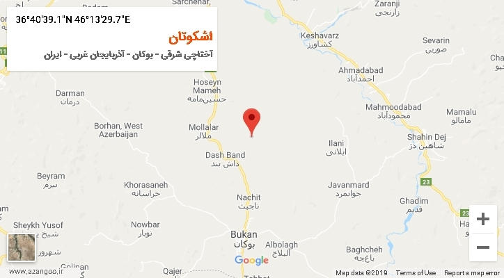 روستای اشکوتان بر روی نقشه