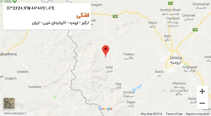 روستای اشکی بر روی نقشه