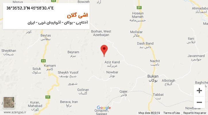 روستای اشی گلان بر روی نقشه