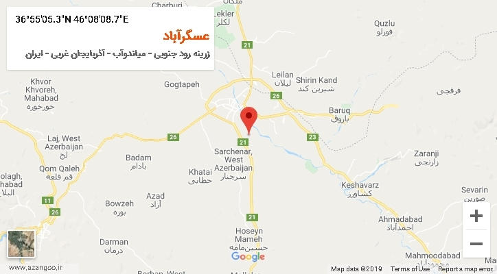روستای عسگرآباد بر روی نقشه