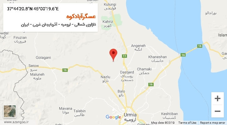 روستای عسگرآبادکوه بر روی نقشه