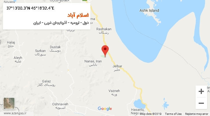 روستای اسلام آباد بر روی نقشه