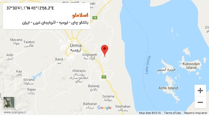 روستای اسلاملو بر روی نقشه