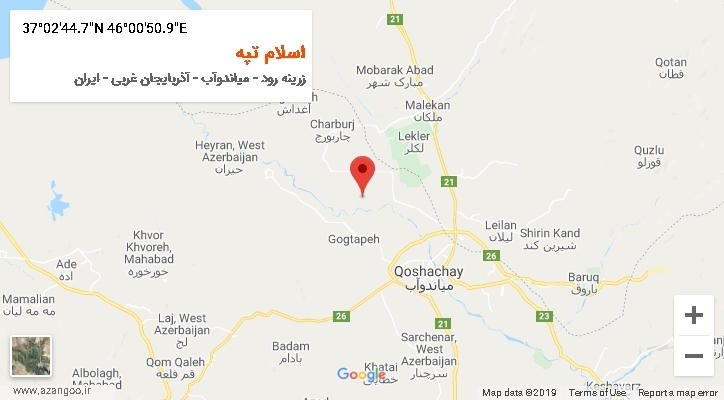 روستای اسلام تپه بر روی نقشه