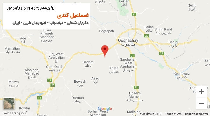 روستای اسماعیل کندی بر روی نقشه