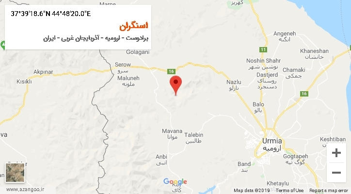 روستای اسنگران بر روی نقشه