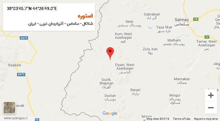 روستای استوره بر روی نقشه