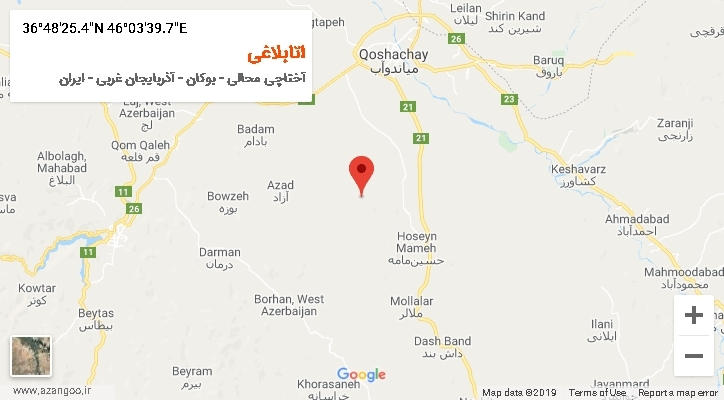 روستای اتابلاغی بر روی نقشه