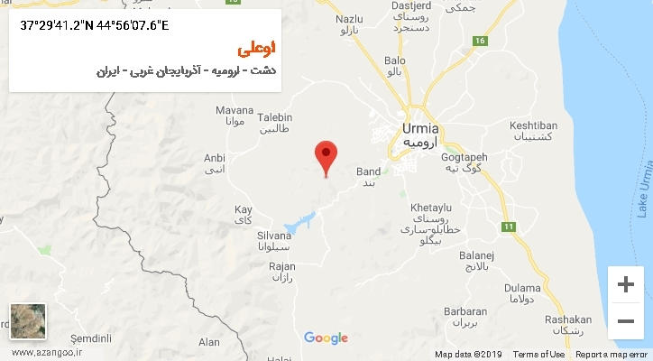 روستای اوعلی بر روی نقشه