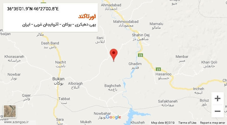 روستای اورتاکند بر روی نقشه