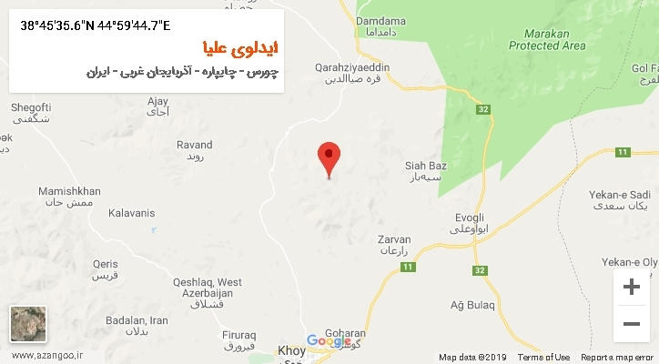روستای ایدلوی علیا بر روی نقشه