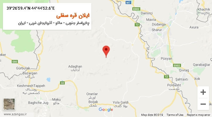 روستای ایلان قره سفلی بر روی نقشه