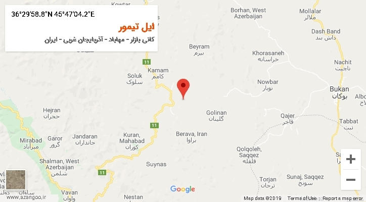 روستای ایل تیمور بر روی نقشه