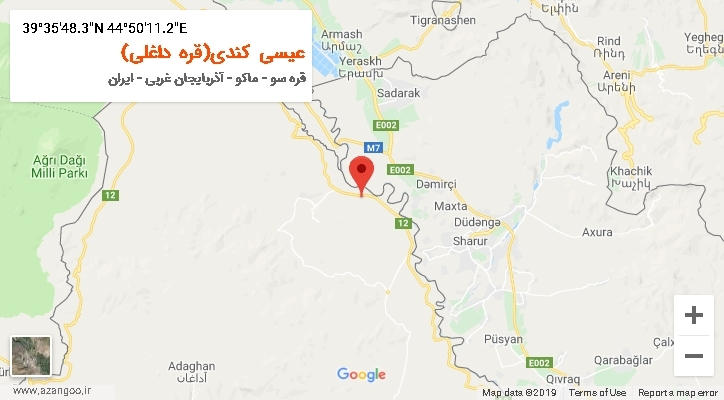 روستای عیسی کندی(قره داغلی) بر روی نقشه