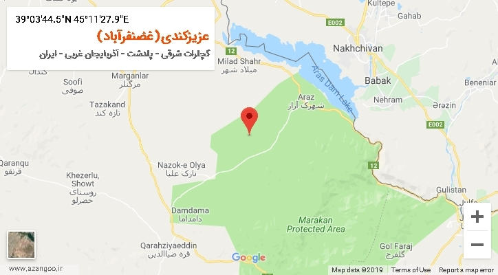 روستای عزیزکندی(غضنفرآباد) بر روی نقشه