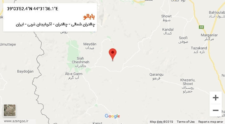 روستای بابالو بر روی نقشه