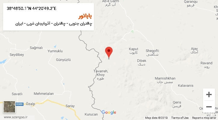 روستای بابانور بر روی نقشه