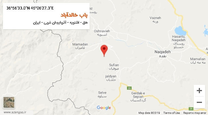 روستای باب خالدآباد بر روی نقشه