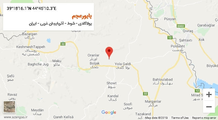 روستای بابورعجم بر روی نقشه