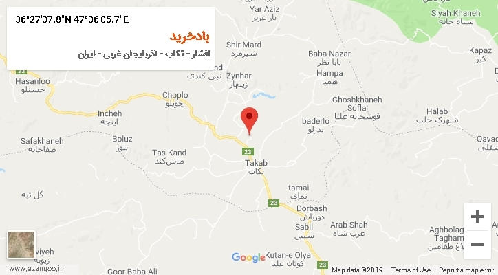 روستای بادخرید بر روی نقشه