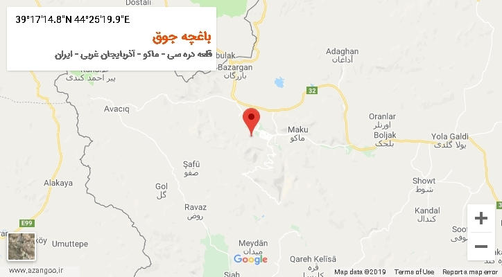روستای باغچه جوق بر روی نقشه