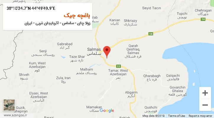 روستای باغچه جیک بر روی نقشه