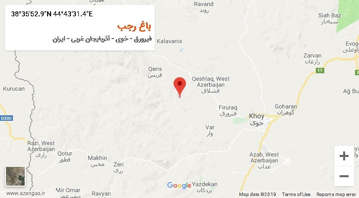 روستای باغ رجب بر روی نقشه